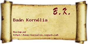 Baán Kornélia névjegykártya